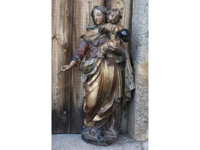 Vierge à l'enfant polychrome