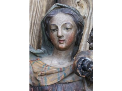 Vierge à l'enfant polychrome